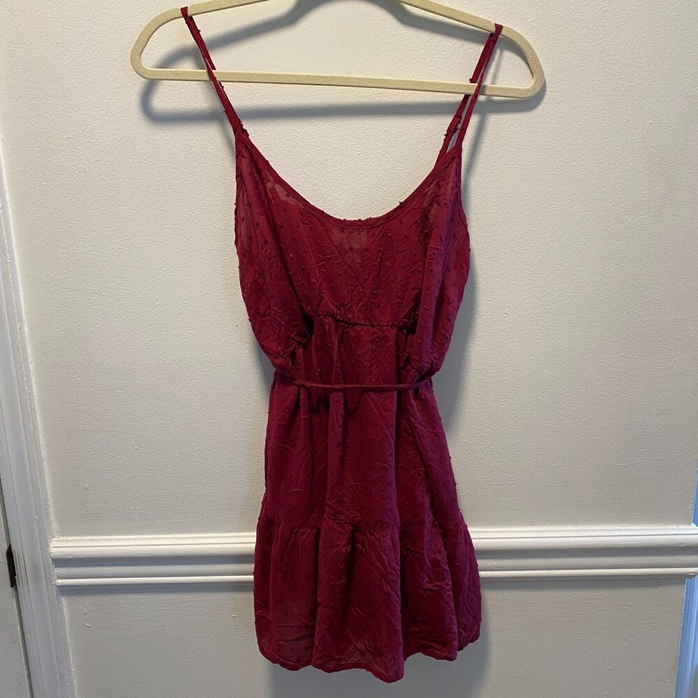 Two Hearts Maternity Red Swiss Dot Dress Women’s Small Adjustable Straps Summer